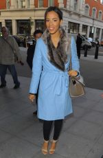 ROCHELLE HUMES Arrives at BBC Radio 1 Studios in London