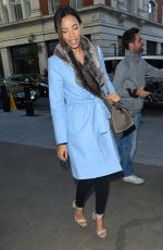 ROCHELLE HUMES Arrives at BBC Radio 1 Studios in London