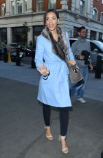 ROCHELLE HUMES Arrives at BBC Radio 1 Studios in London