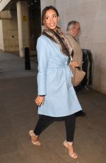 ROCHELLE HUMES Arrives at BBC Radio 1 Studios in London