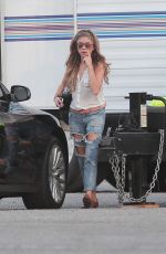 SARAH HYLAND on the Set of Modern Family in Venice Beach