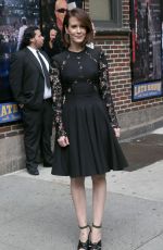 SARAH PAULSON Arrives at Late Show with David Letterman in New York