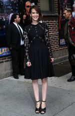 SARAH PAULSON Arrives at Late Show with David Letterman in New York