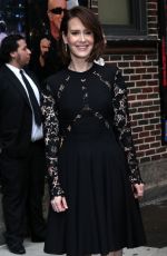SARAH PAULSON Arrives at Late Show with David Letterman in New York