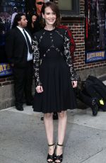 SARAH PAULSON Arrives at Late Show with David Letterman in New York