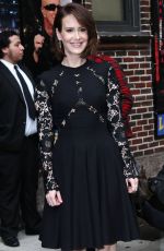 SARAH PAULSON Arrives at Late Show with David Letterman in New York