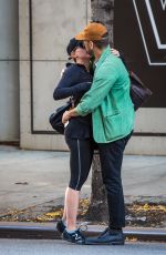 SCARLETT JOHANSSON Kissing Romain Dauriac Out in New York
