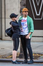 SCARLETT JOHANSSON Kissing Romain Dauriac Out in New York