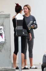VANESSA HUDGENS and ASHLEY TISDALE Leaves Pilates Class in Studio City