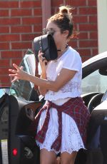 VANESSA HUDGENS Arriving at an Acupuncture Clinic in Los Angeles