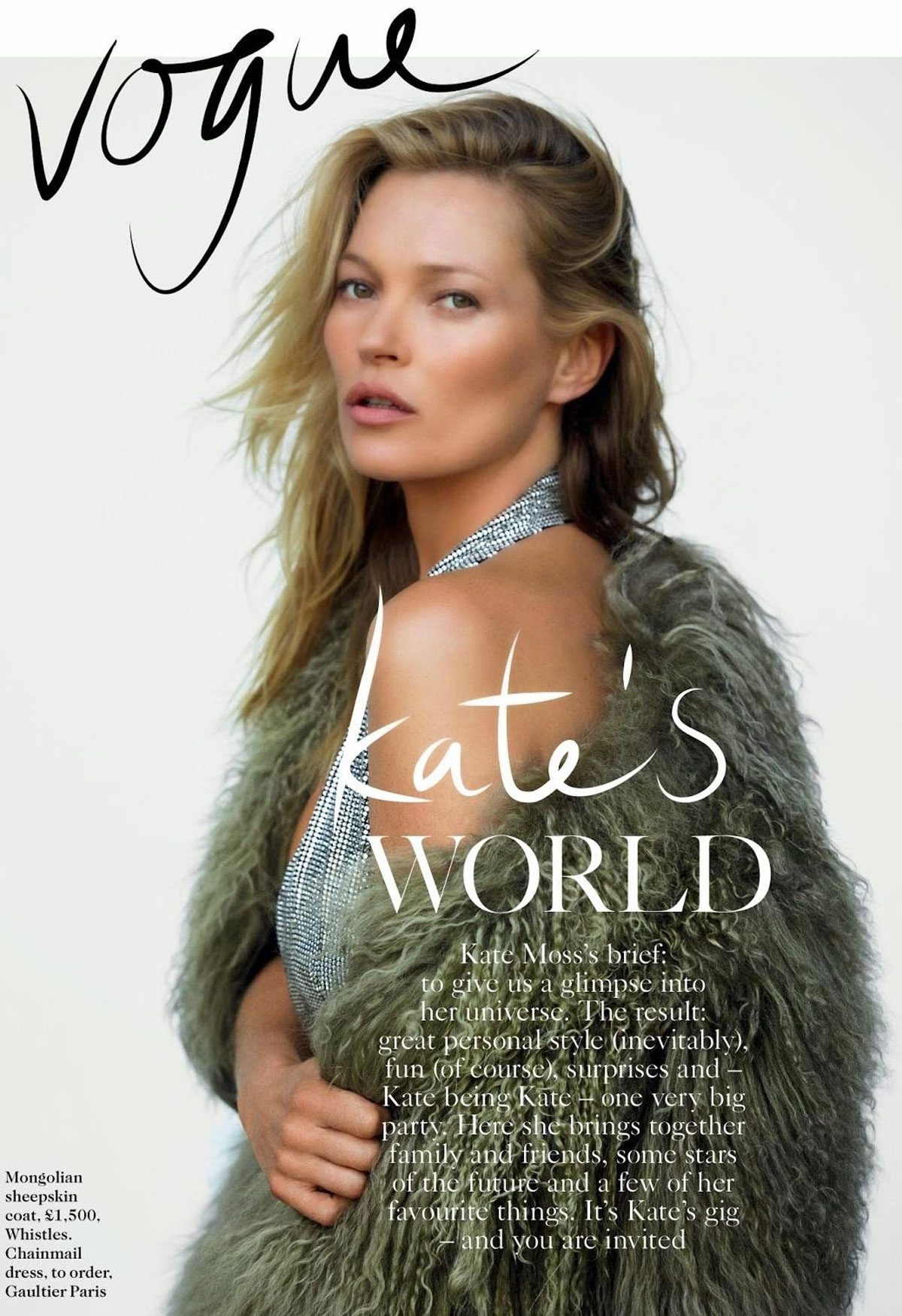 KATE MOSS in Vogue Magazine, December 2014 Issue - HawtCelebs