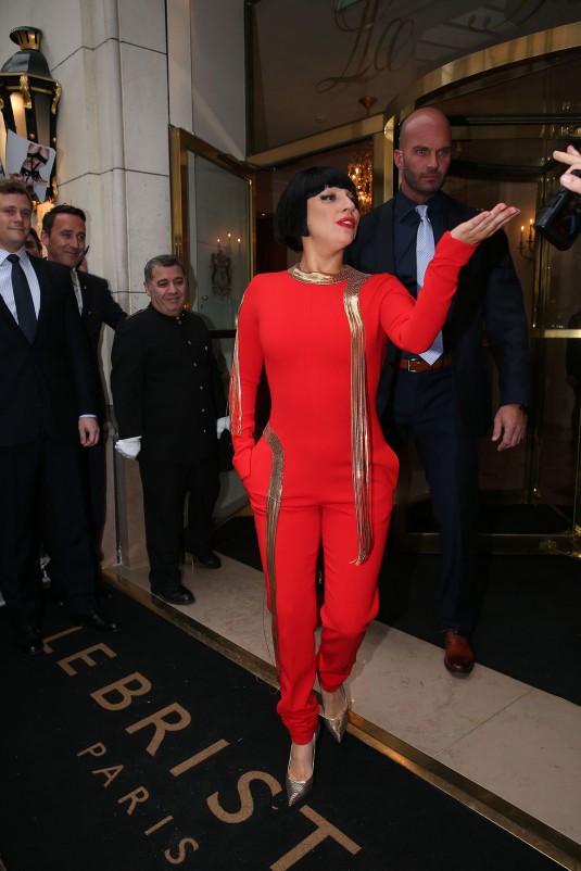 LADY GAGA Leaves Paris' Hotrl