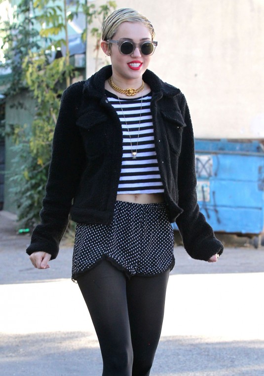 MILEY CYRUS Out in Studio City