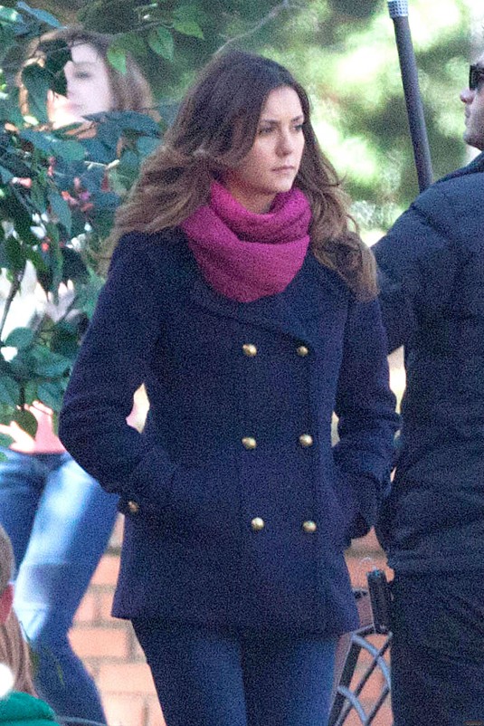 NINA DOBREV on The Vampire Diaries Set