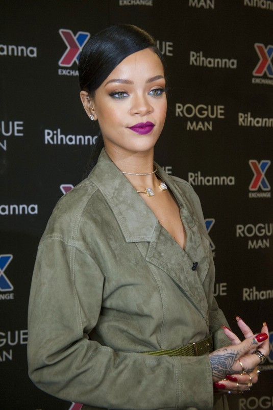 RIHANNA Promotes Rogue Man Fragnance