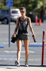 ALESSANDRA AMBROSIO in Tight Shorts Heading to a Gym in Los Angeles