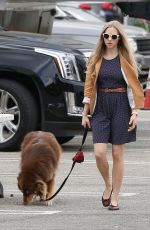 AMANDA SEYFRIE and Her Dog Finn Out and About in Los Angeles 3010