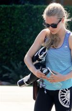 AMANDA SEYFRIED in Leggings Leaves a Gym in Los Angeles