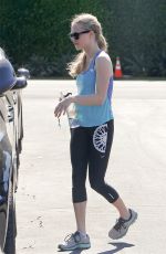 AMANDA SEYFRIED in Leggings Leaves a Gym in Los Angeles