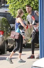 AMANDA SEYFRIED in Leggings Leaves a Gym in Los Angeles