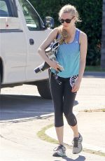 AMANDA SEYFRIED in Leggings Leaves a Gym in Los Angeles