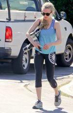 AMANDA SEYFRIED in Leggings Leaves a Gym in Los Angeles