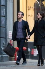 ANNE HATHAWAY and Adam Shulman Leaves Their Hotel in New York