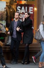 ANNE HATHAWAY and Adam Shulman Leaves Their Hotel in New York