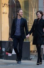 ANNE HATHAWAY and Adam Shulman Leaves Their Hotel in New York