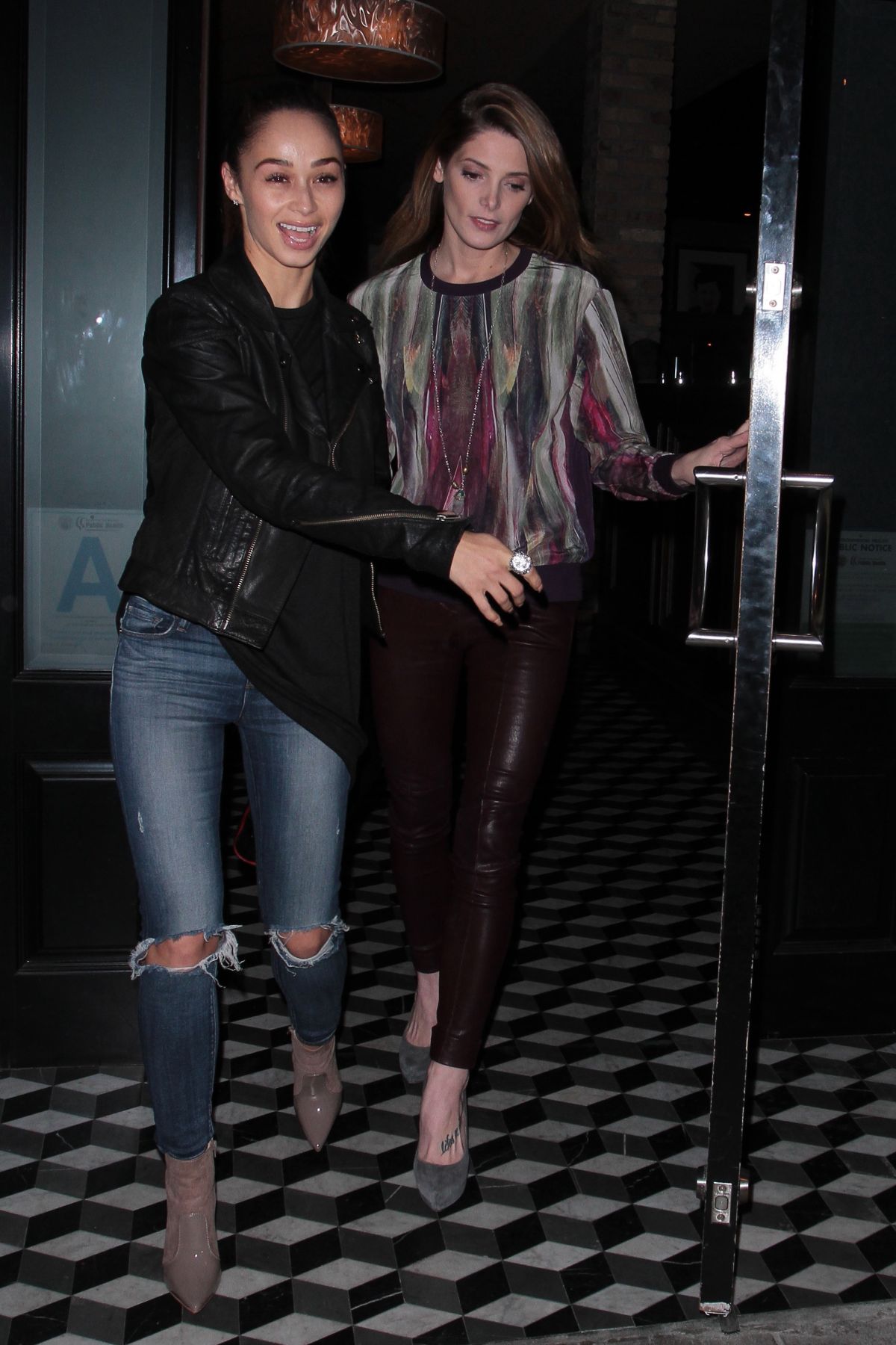 ASHLEY GREENE and CARA SANTANA Out for Dinner at Craig ASHLEY GREENE and CARA SANTANA Out for Dinner at Craig