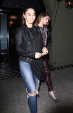 ASHLEY GREENE and CARA SANTANA Out for Dinner at Craig