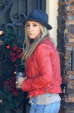 ASHLEY TISDALE in Jeans at Her Home in Toluca Lake 2011