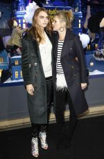 CARA DELEVINGNE and KATE MOSS at Printemps Christmas Decorations Inauguration in Paris
