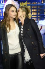 CARA DELEVINGNE and KATE MOSS at Printemps Christmas Decorations Inauguration in Paris
