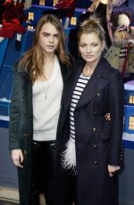 CARA DELEVINGNE and KATE MOSS at Printemps Christmas Decorations Inauguration in Paris