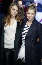 CARA DELEVINGNE and KATE MOSS at Printemps Christmas Decorations Inauguration in Paris