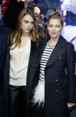 CARA DELEVINGNE and KATE MOSS at Printemps Christmas Decorations Inauguration in Paris