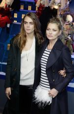 CARA DELEVINGNE and KATE MOSS at Printemps Christmas Decorations Inauguration in Paris