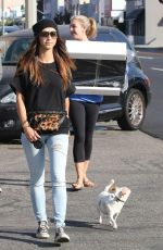 CARA SANTANA Walks Her Dog Out in West Hollywood