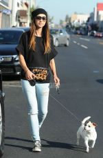 CARA SANTANA Walks Her Dog Out in West Hollywood