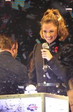 CHERYL COLE Switches Oxford street Christmas Lights in London