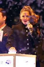 CHERYL COLE Switches Oxford street Christmas Lights in London