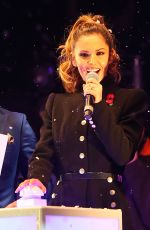 CHERYL COLE Switches Oxford street Christmas Lights in London