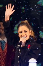 CHERYL COLE Switches Oxford street Christmas Lights in London