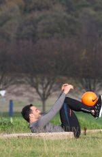 CHLOE GOODMAN Workout at a Park in Essex