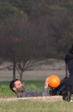 CHLOE GOODMAN Workout at a Park in Essex