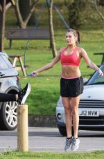 CHLOE GOODMAN Workout at a Park in Essex