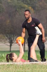 CHLOE GOODMAN Workout at a Park in Essex