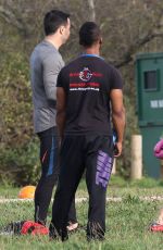 CHLOE GOODMAN Workout at a Park in Essex