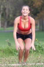 CHLOE GOODMAN Workout at a Park in Essex